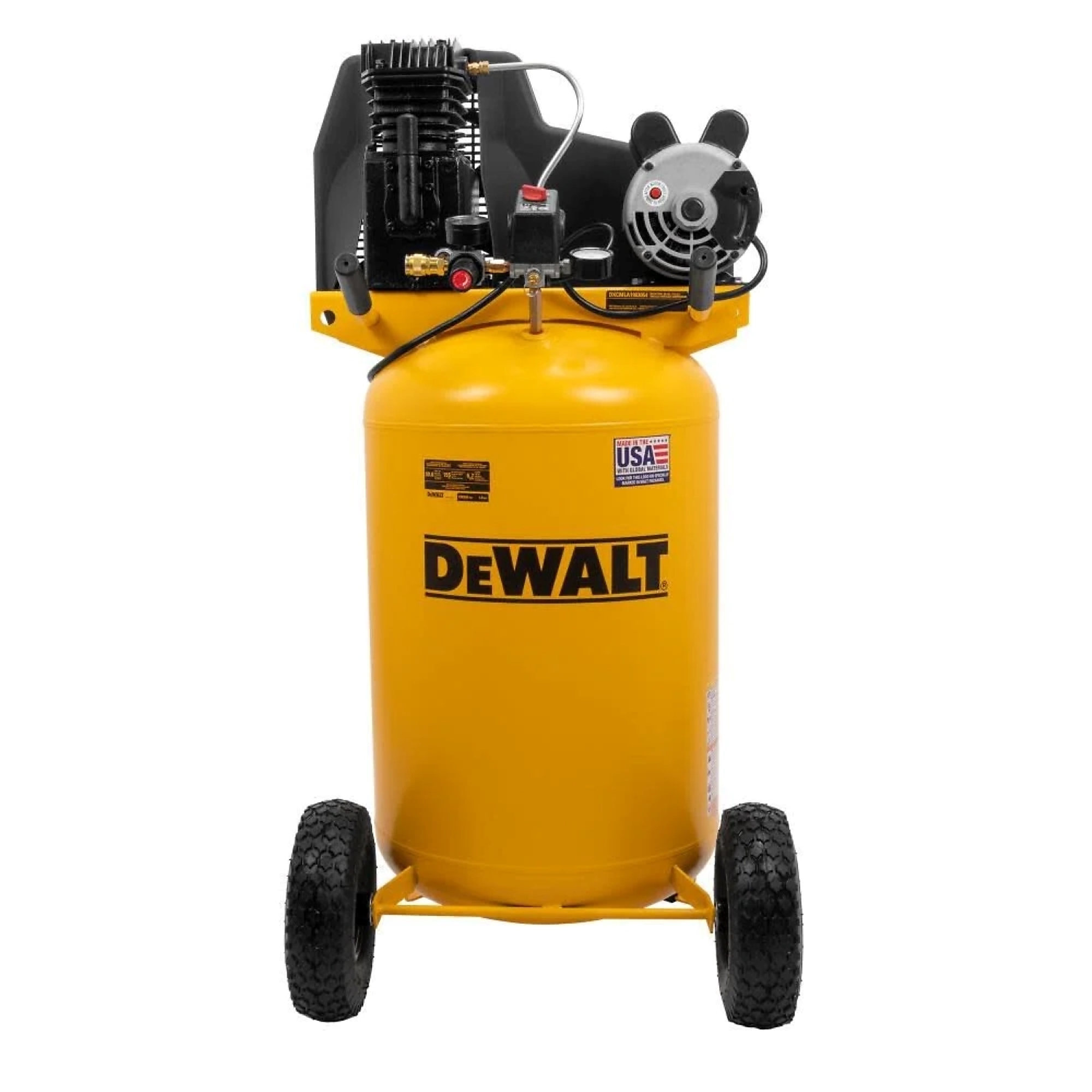 DEWALT, DEWALT 1.9HP 30Gal Vertical Cast Iron Compressor, Horsepower 1.9 HP, Air Tank Size 30 Gal, Volts 120 Model# DXCMLA1983054